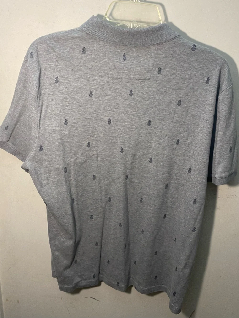 Banana Republic Light Gray Polo with Small Pineapple Motif